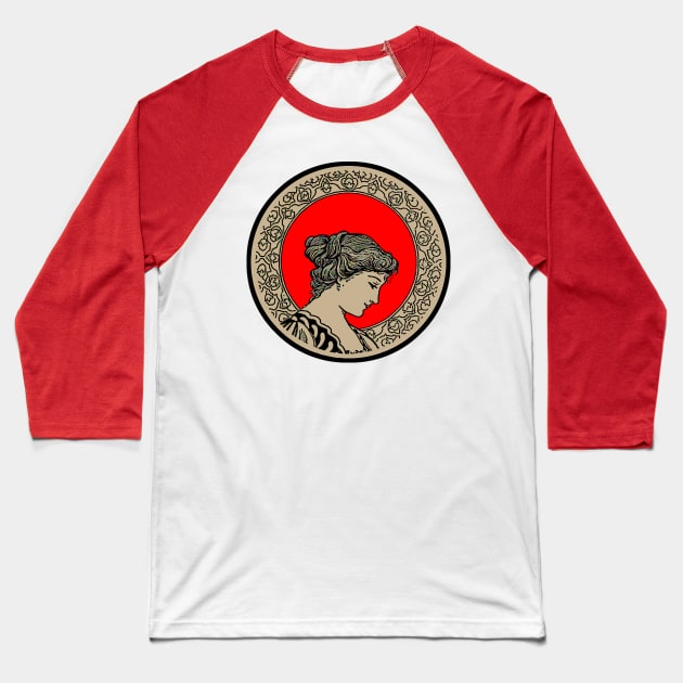 woman profile Baseball T-Shirt by Marccelus